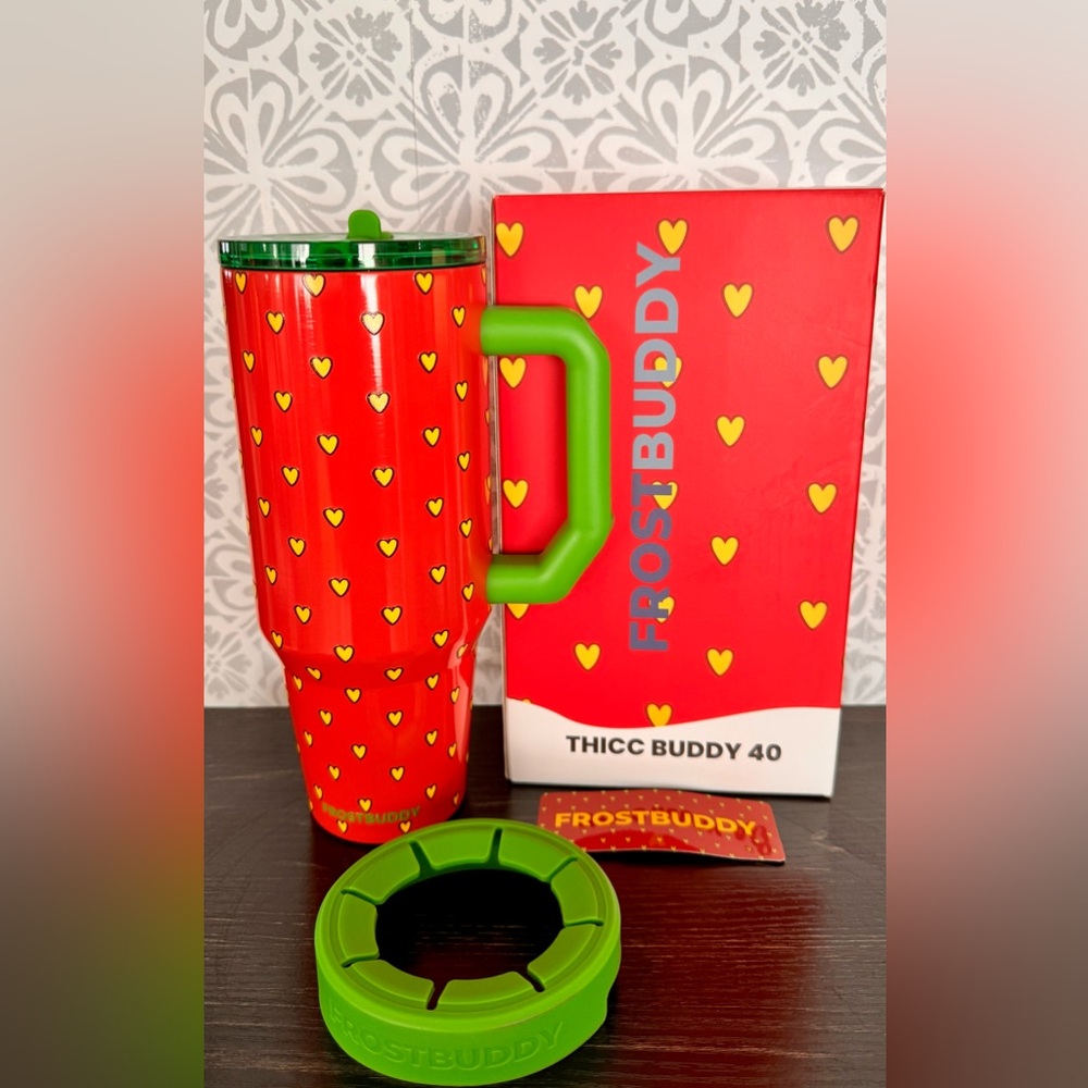 NIB FrostBuddy Strawberry Kiss ThiccBuddy 40oz MultiUse Tumbler Limited NWT